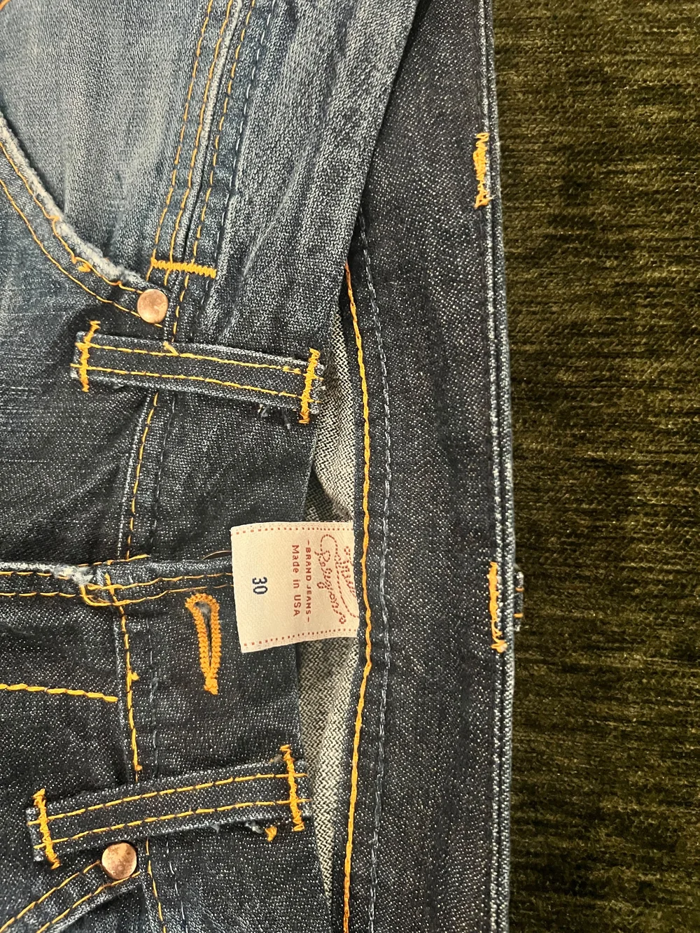 True Religion Men's Distressed Bootcut Jeans in Dark Blue